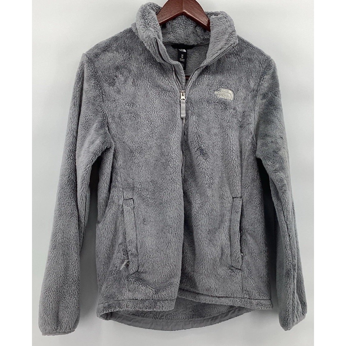 The North Face Women's M Osito 2 Fleece Jacket Gray Full Zip High Pile Soft Warm